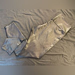 Women’s Silver Metallic Nike Leggings (Size L)